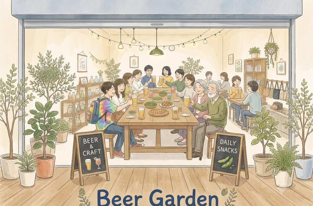 【開催告知】8/14 北坂戸団地商店街・キタサカBASE「Beer Garden（好きな飲み物を持ち込むタイプのやつ）」を開催します！　～キタサカまちづくり部　～